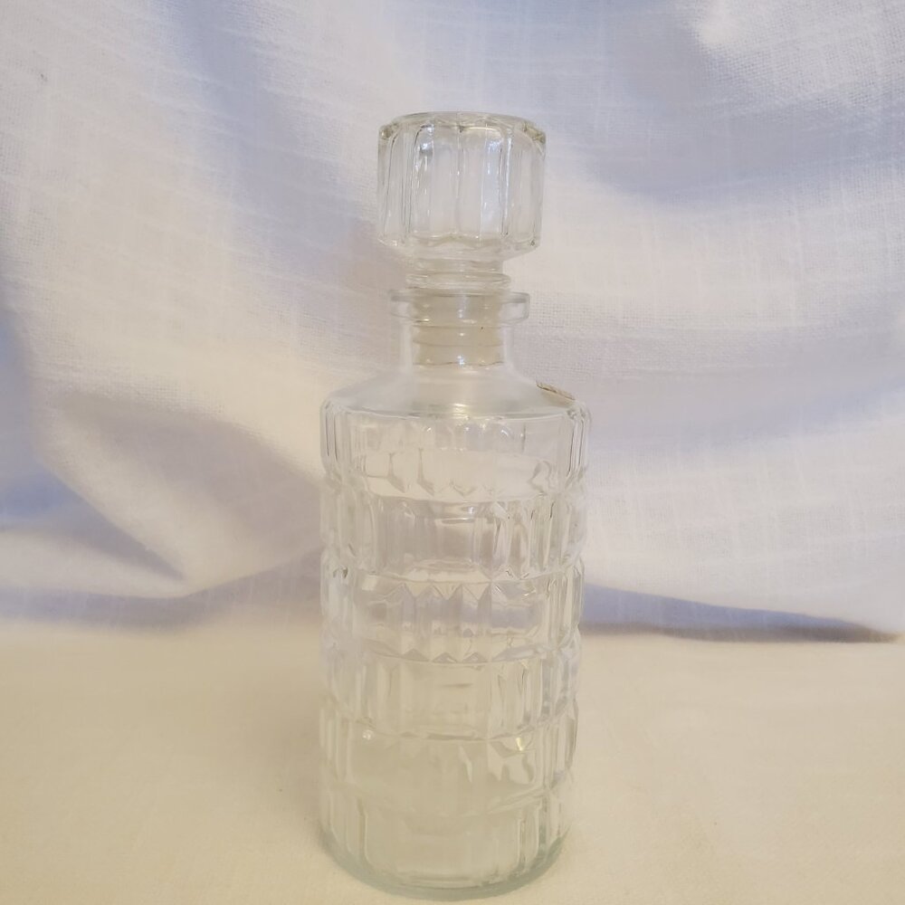 Vintage Retro Luminarc Crystal Liquor Decanter France Cylindrical 10" High  A221